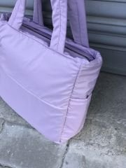 Puf Kumaş Kadın Omuz Çantası Lila